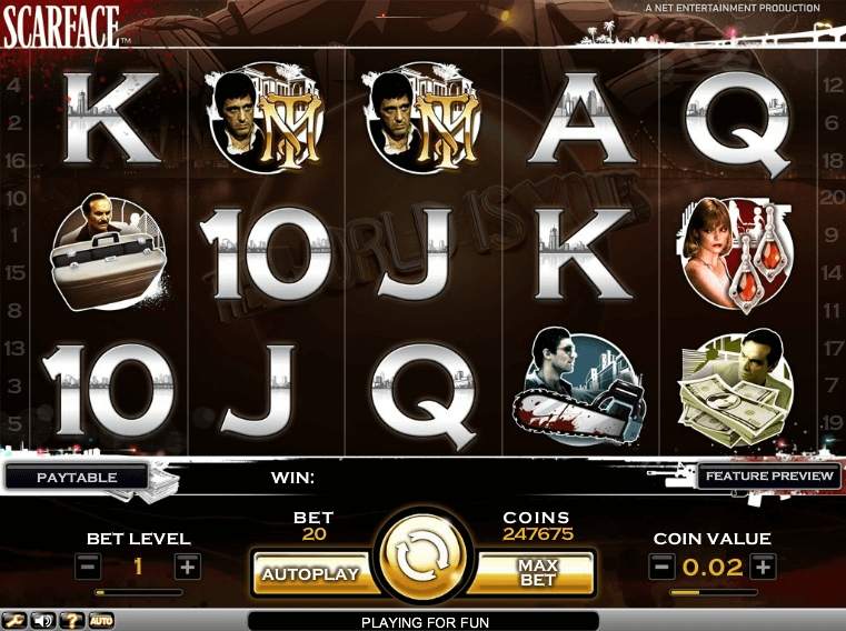 Scarface, provider NetEnt